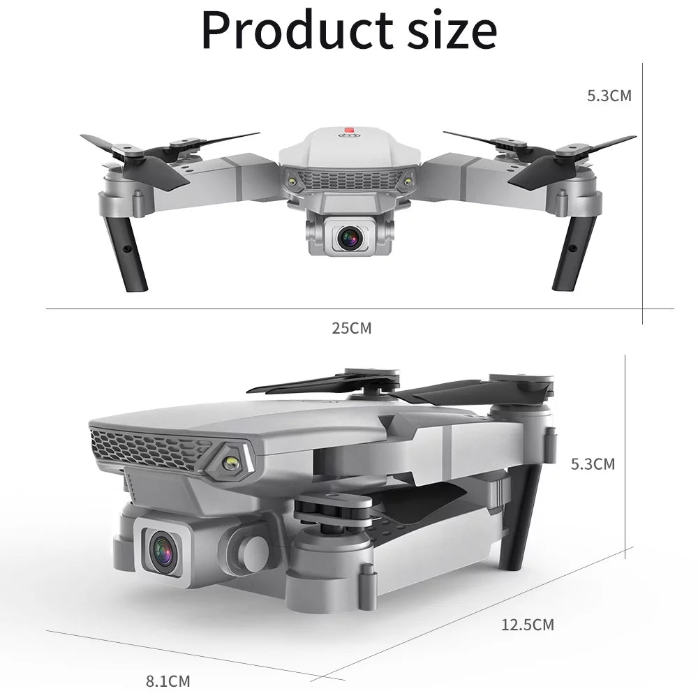 E88 Mini 4K Drone with FPV, Professional Foldable Quadcopter for Long-Range Aerial Photography